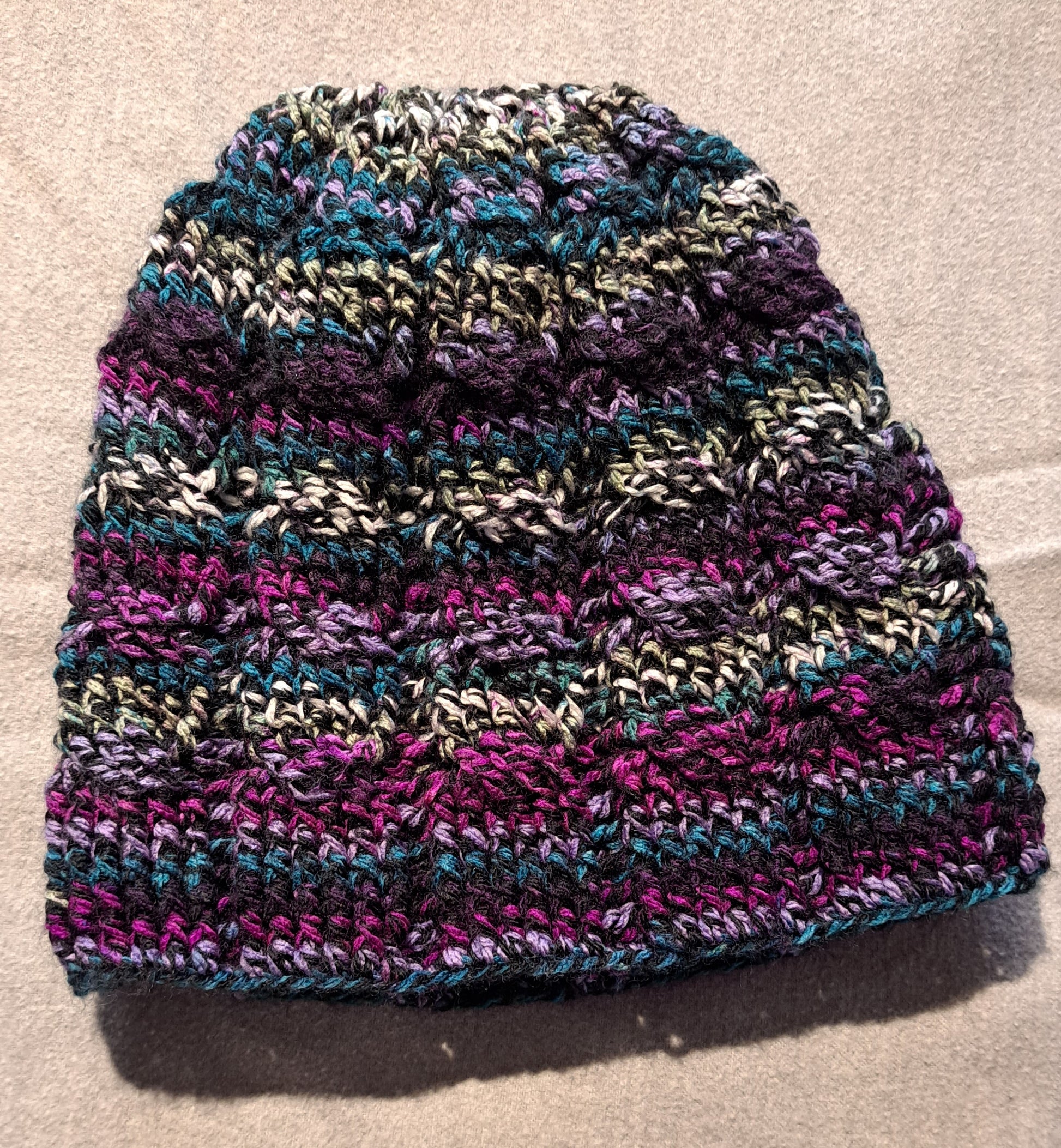 Galaxy crochet cable beanie hat