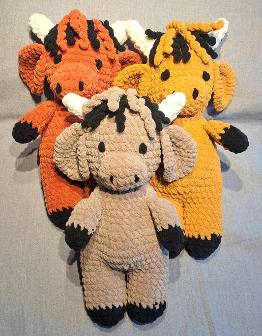 Crochet highland cow plushies
