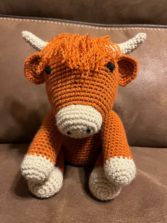 handmade crochet highland cow