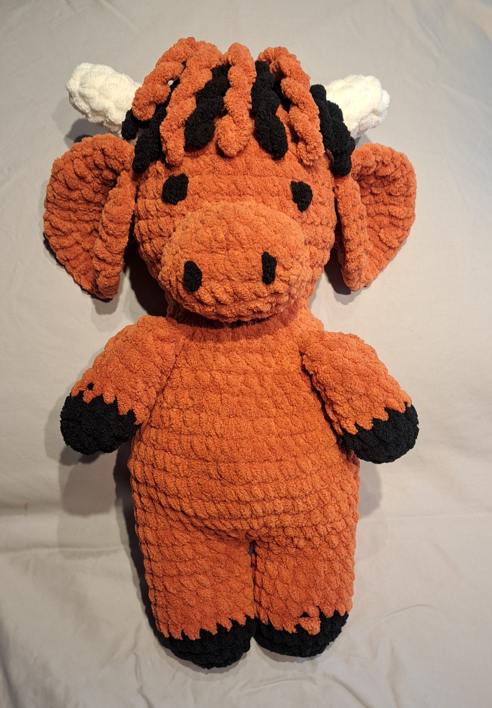 crochet highland cow plushie